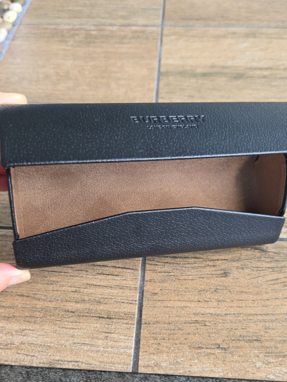 Burberry Black Pebble-Textured Eyewear Case